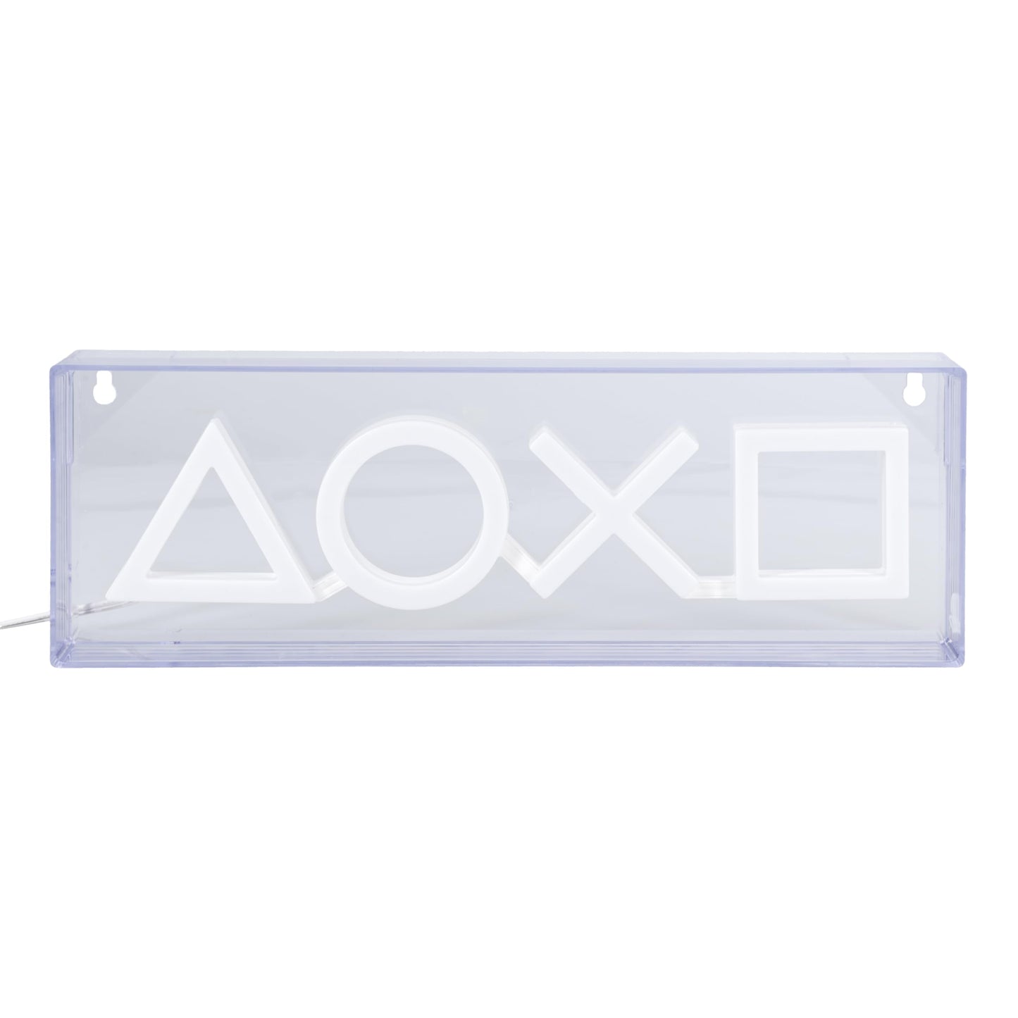 PlayStation Icons LED neon light by Paladone, wall mountable and freestanding gaming decor for game rooms and gamer setups.