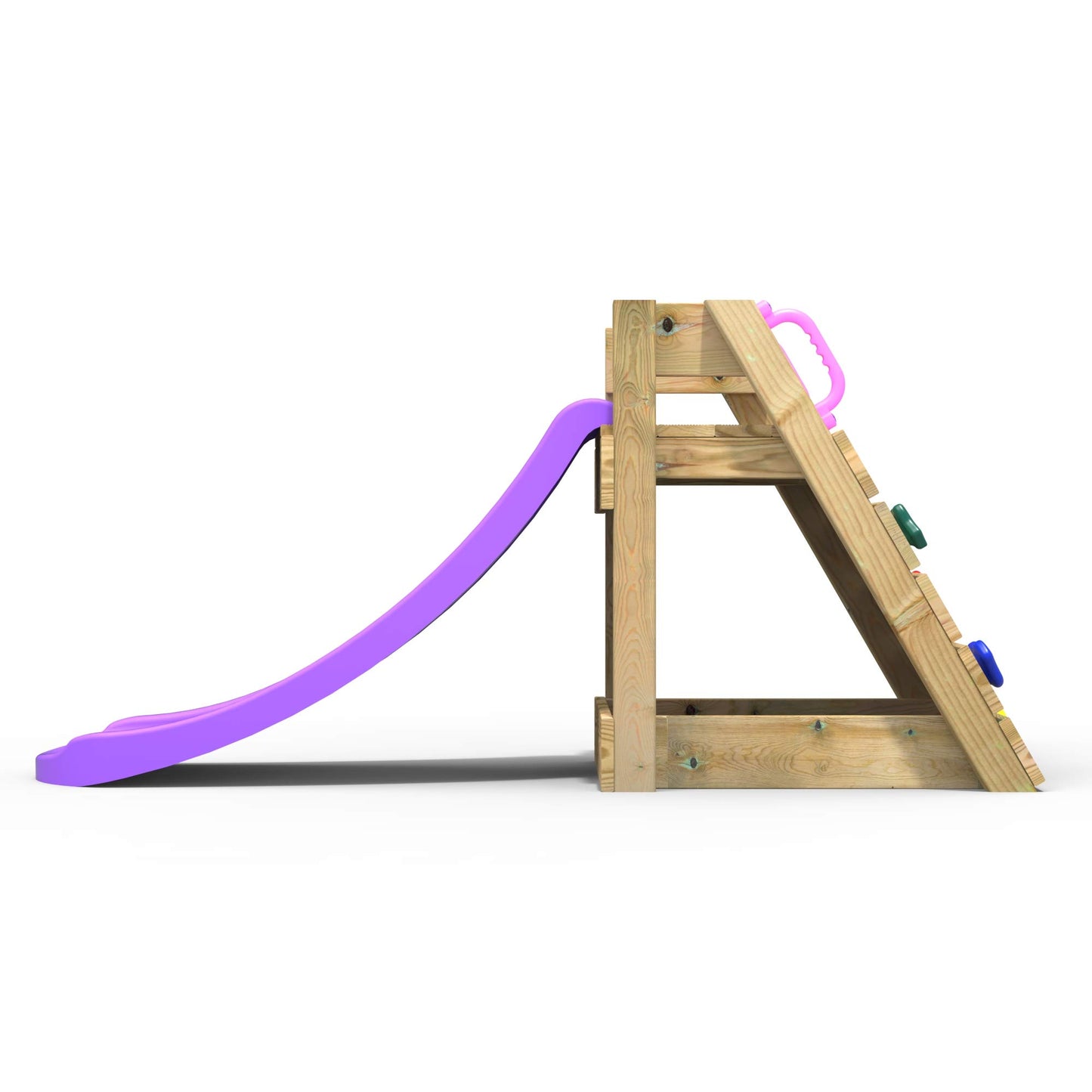 Rebo® Free Standing Garden Wave Slide with Wooden Platform - 4FT (120cm) Slide Purple | OutdoorToys | Pressure Treated Timber, Strong and Sturdy Construction
