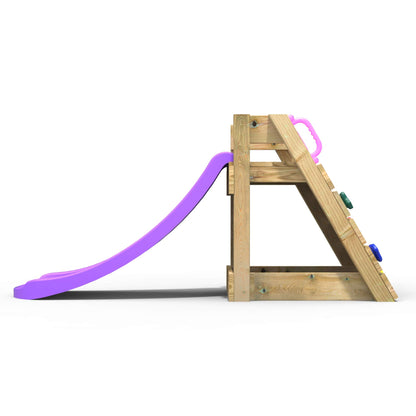 Rebo® Free Standing Garden Wave Slide with Wooden Platform - 4FT (120cm) Slide Purple | OutdoorToys | Pressure Treated Timber, Strong and Sturdy Construction