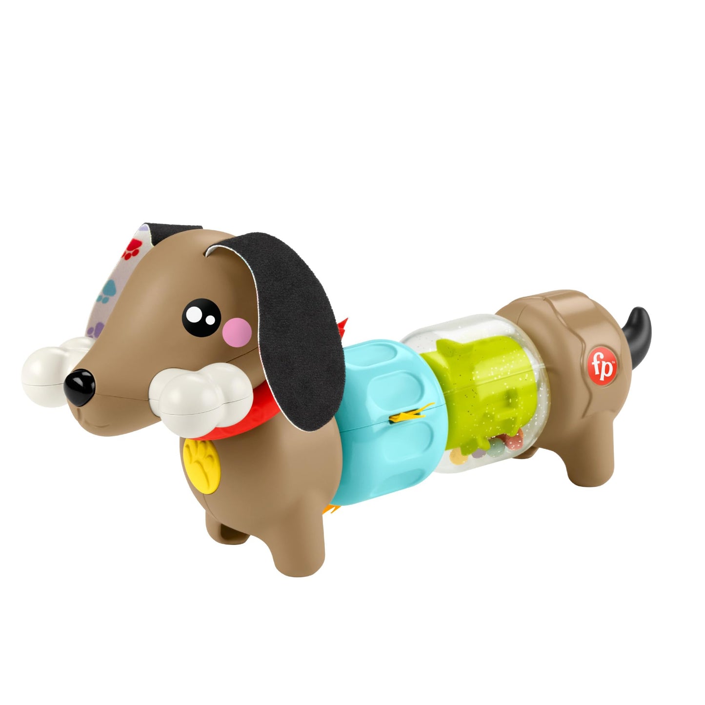 Fisher-Price Baby Sensory Toy FP Pets Click & Spin Activity Pup with colorful buttons and spinning features for infants 6 months+