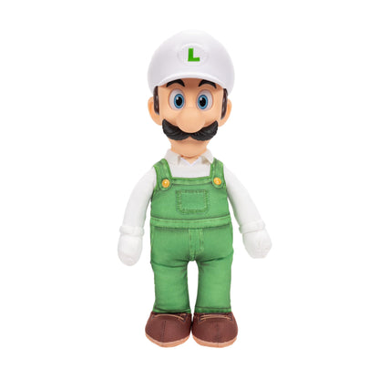 The Super Mario Galaxy Movie Fire Luigi Poseable Plush 15" / 38cm, Officially Licensed by Jakks Pacific, Plush with Sculpted Roto Head, Nintendo Collectible Plush, for Ages 3+