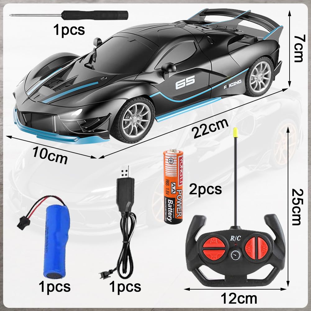 HATFRYF Remote Control Drift Cars, Black Remote Control Vehicle, Cool RC Drift Race Cars, Kids RC Drift Car, Model Toy for Boys - Driftable, Gifts for Kids Boys, 22 × 10 × 7 CM