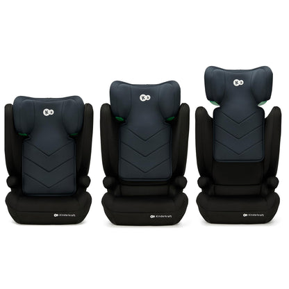 Kinderkraft I-Spark I-Size Baby Car Seat, Group 2/3, 100-150 cm, from 3.5 to 12 Years, 15 to 36 Kg, Light (4.5 Kg), 3-Point Seat Belt, Side Protection, Black