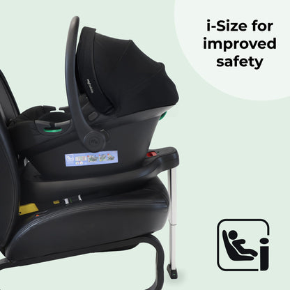 My Babiie MBCS02 SE i-Size Baby Car Seat - 40-87cm (Birth to 15 Months Approx.), R129, Group 0+, Lightweight Infant Carrier, Large Canopy, Newborn Insert, Adjustable Headrest - Black SE