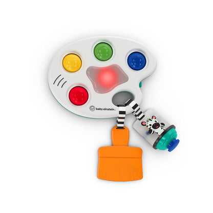 Baby Einstein Color Palette Popper sensory fidget toy for infants, showing colorful popper buttons in a close-up shot.