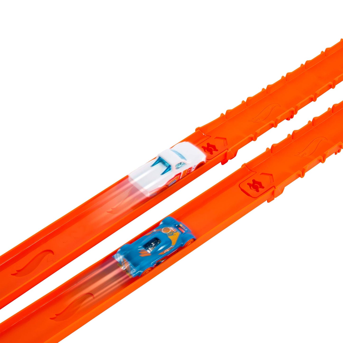 Hot Wheels Toy Car Track Set, Track Creator Deluxe Pack & 2 1:64 Scale Die-Cast Vehicles, 25 Feet of Different Length Speed Snap Track & Connectors, JDW42