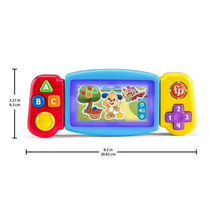 Fisher-Price Laugh & Learn Pretend Video Game toddler toy with lights, sounds, and educational songs, Twist & Learn Gamer HNM83.