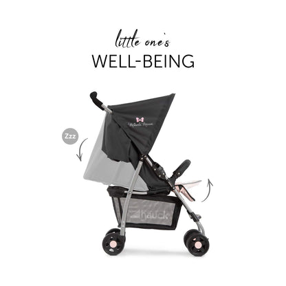 hauck Sport, Disney Minnie Sweetheart - Super Lightweight Travel Pushchair (only 5.9 kg) Compact & Foldable, Fully Reclining, XL Storage Basket, from Birth up to 15 kg