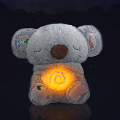 EGSHUFU Anxiety Relief Koala Soothing Breathing Otter,Evora Anxiety Relief Koala,Calming Otter Plush Rest Calming Sleep with Music Light Rhythmic Breathing Motion for Kids Sleeping (Gray)