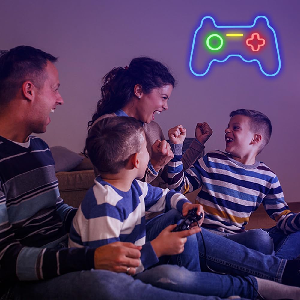 UExnkj-Y Game Neon Sign Game Controller neon light USB powered LED neon with switch, suitable for game room, club, party, nightclub, gift wall decoration