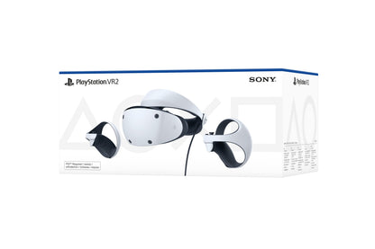 Sony PlayStation VR2 virtual reality headset with sleek design and adjustable straps, designed for immersive gaming experiences.