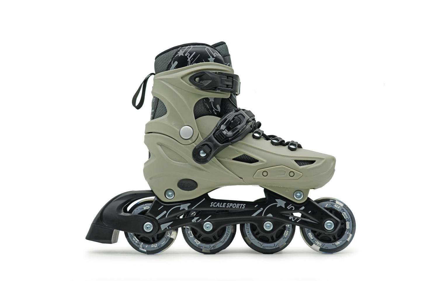 Scale Sports Adjustable Roller Skates Inline with 8 Light-Up Wheels – Kids Inline Roller Skates for Children's and Adults Rollers for Boys and Girls (Gray, Small-UK C11-1, EU 29-32)
