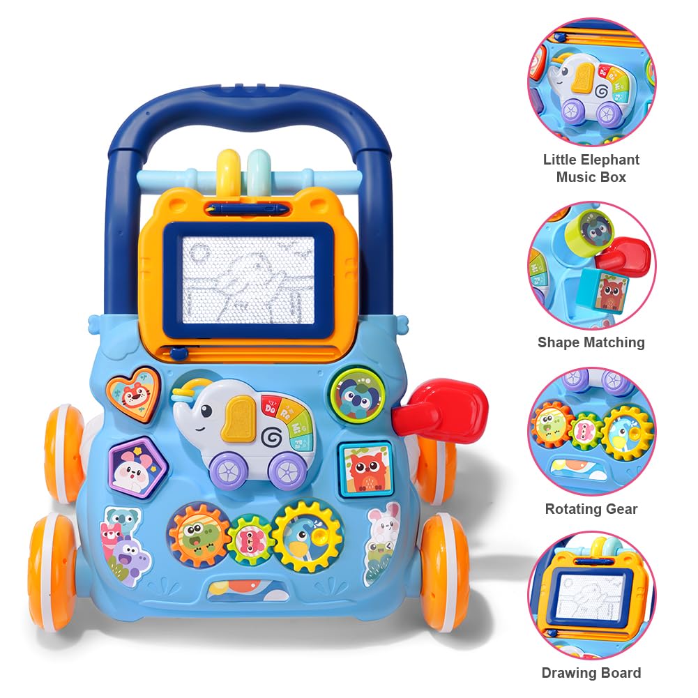 Aolso baby walker and activity center with a sit-to-stand design, colorful educational push toy for toddlers boys and girls.