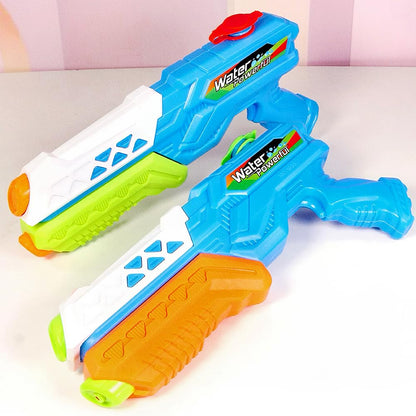 Cakkone blue water guns set with two large 600ML water pistols, ideal for kids and adults, perfect for summer pool and beach fun.