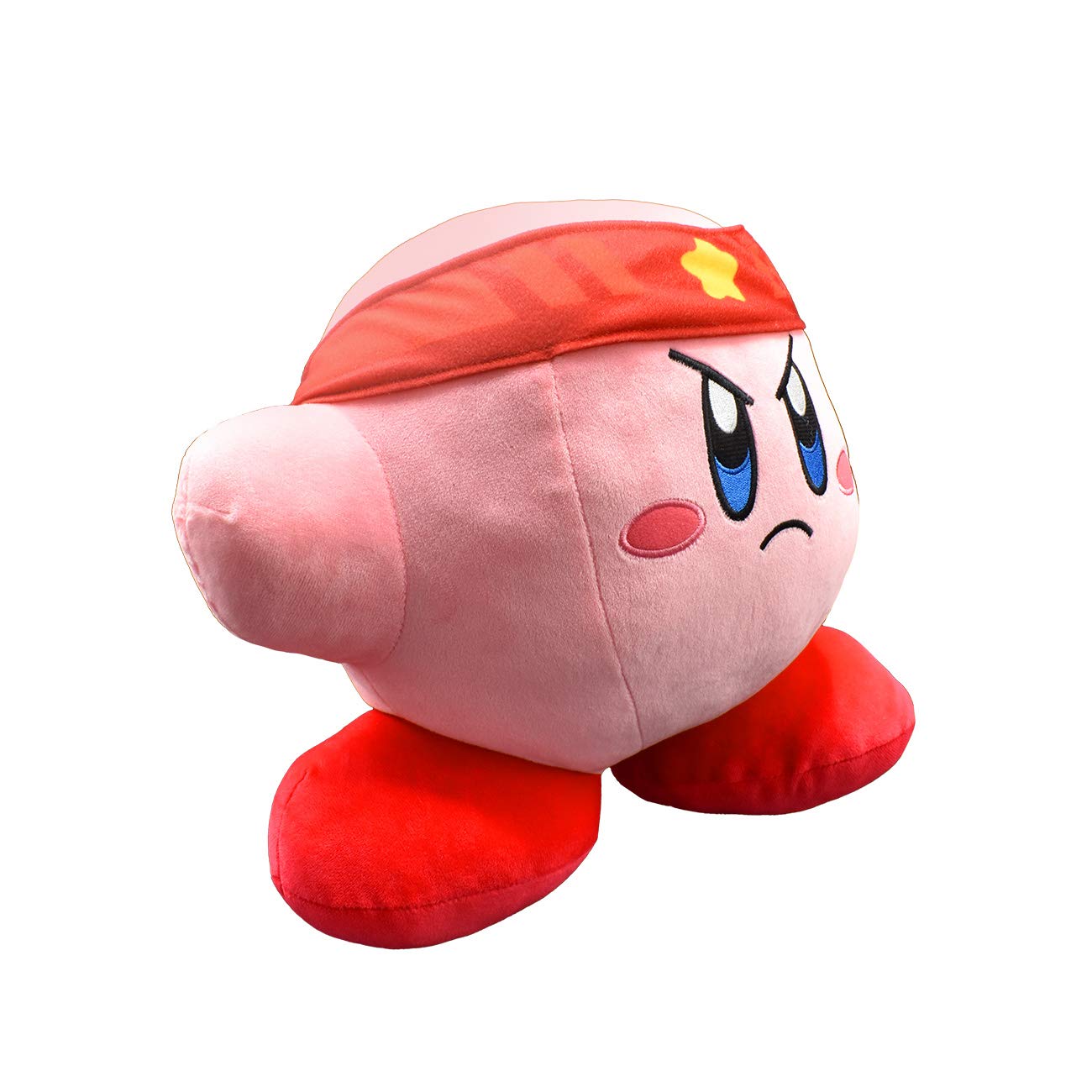 Kirby 12-inch Mega Plush pillow plush featuring Fighter Kirby design, soft Nintendo licensed plush toy for kids and collectors.