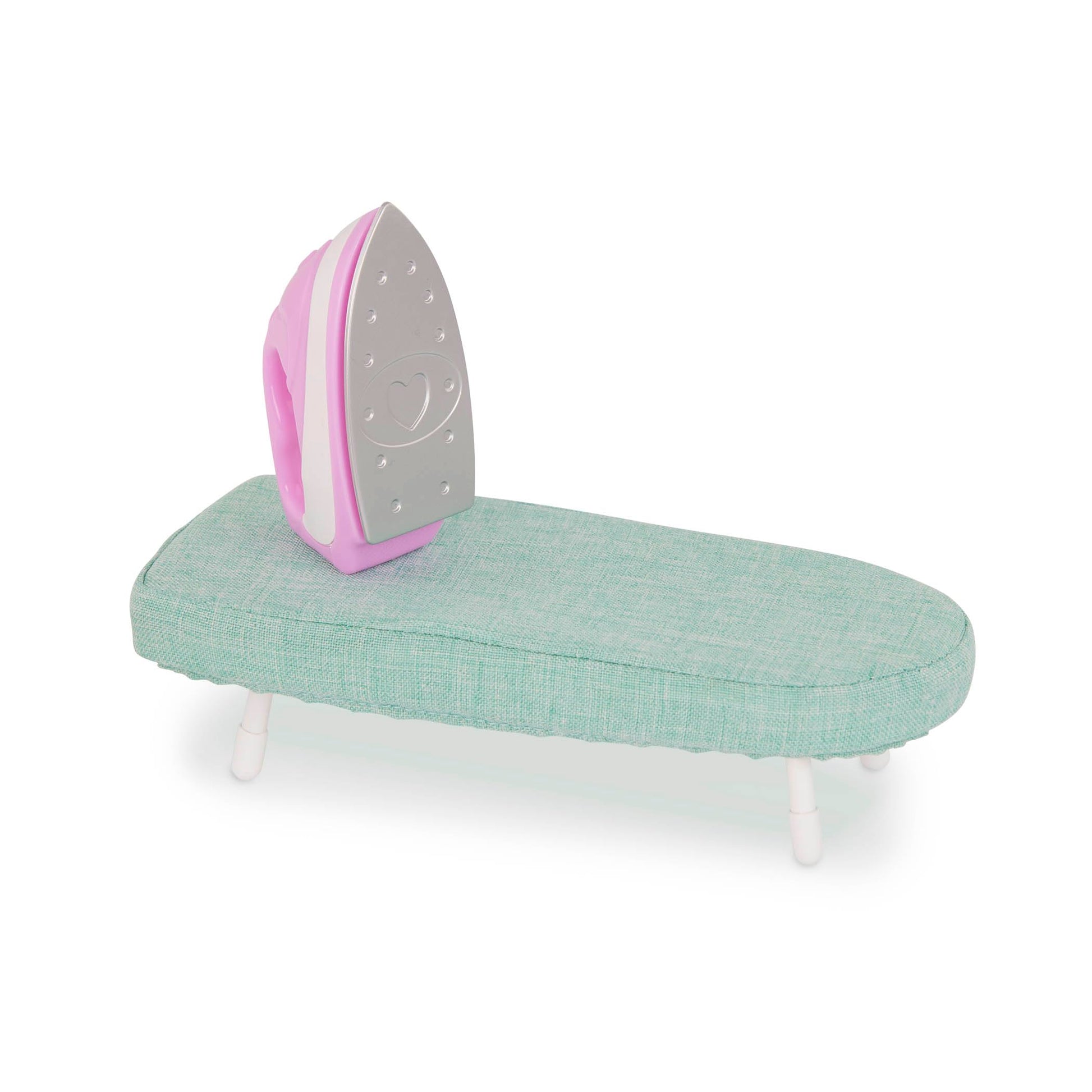 Our Generation doll washing machine with drying rack, iron, and cleaning set for 18-inch dolls in a colorful playroom setting.