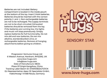 LoveHugs Musical Star Teddy Sensory Light - Sensory Toys For Autism - Sleep Aid For Kids - Light Up Toys Sensory Twinkle Twinkle Little Star Toy