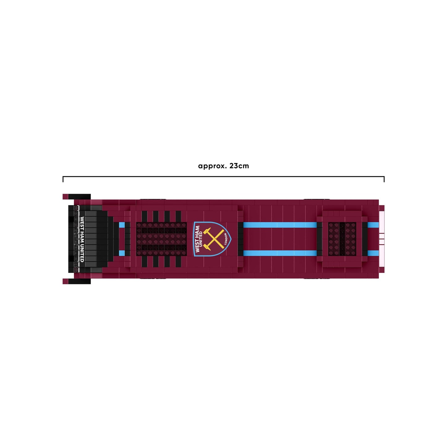FOCO Officially Licensed West Ham United FC Football BRXLZ Bricks 3D Coach Toy Model - Premier League Construction Toy - 1347 Pieces - Ages 12+ - Sports Merchandise