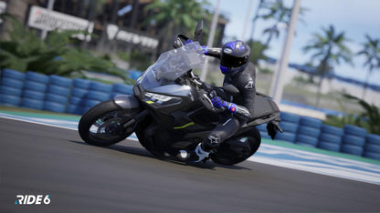 RIDE 6 Day One Edition PS5 game by Milestone, featuring cover art with motorcycle racing imagery and vibrant colors.