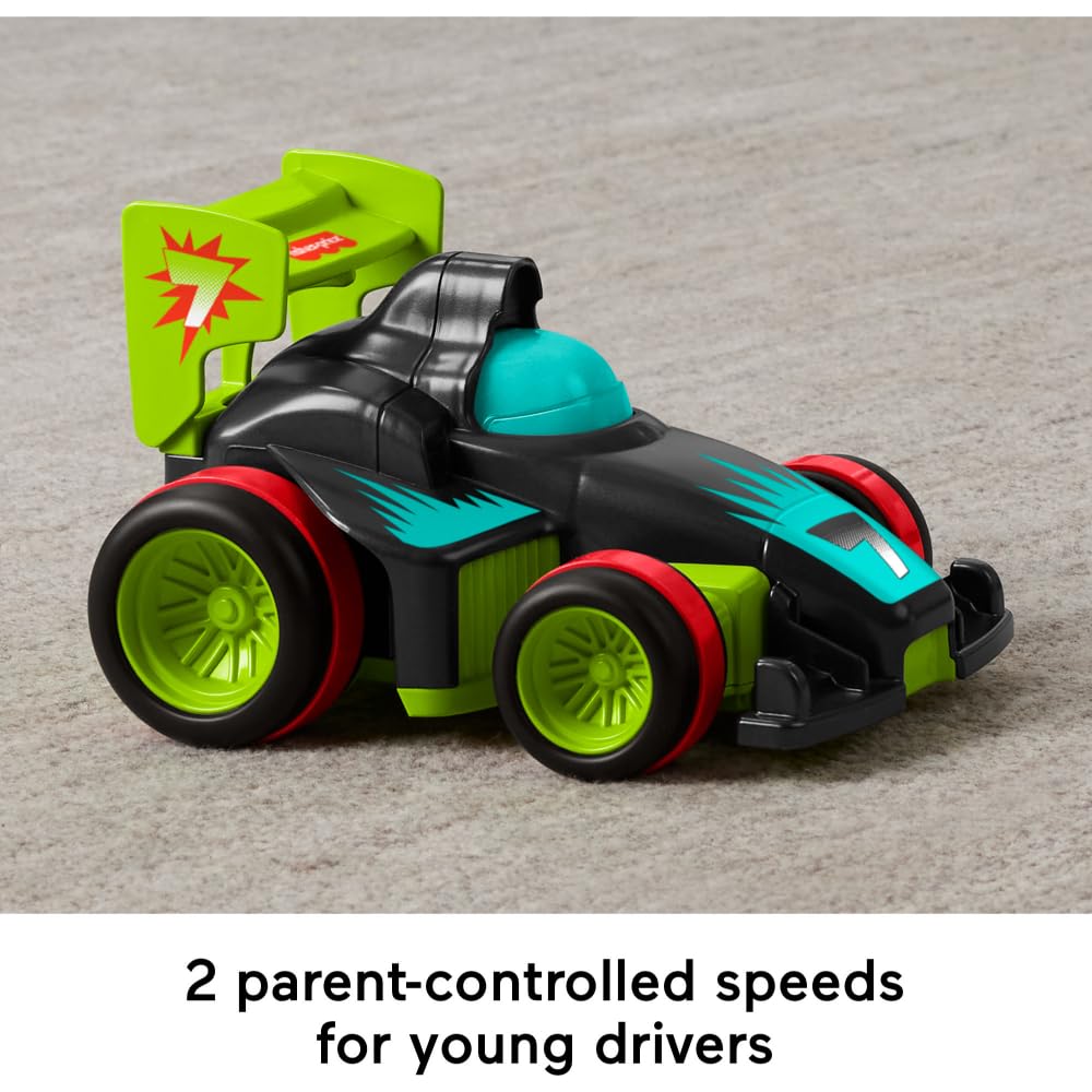 Fisher-Price Preschool Toy Remote Controlled Car My Easy RC with 2 Speeds for Kids Ages 3+ Years, HYH28