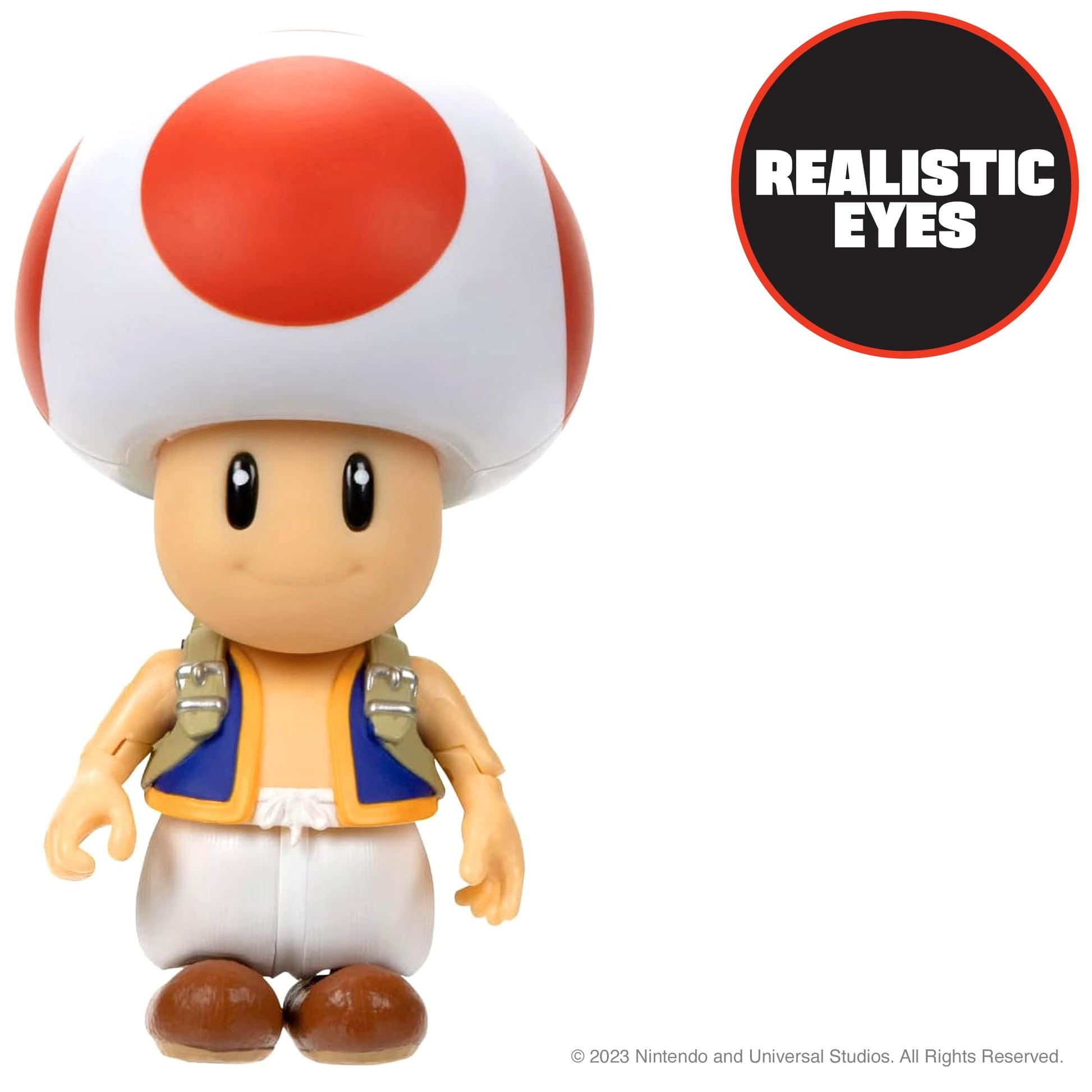 Nintendo Super Mario Bros. Movie Toad action figure with frying pan accessory, 5-inch/12.5cm collectible toy.