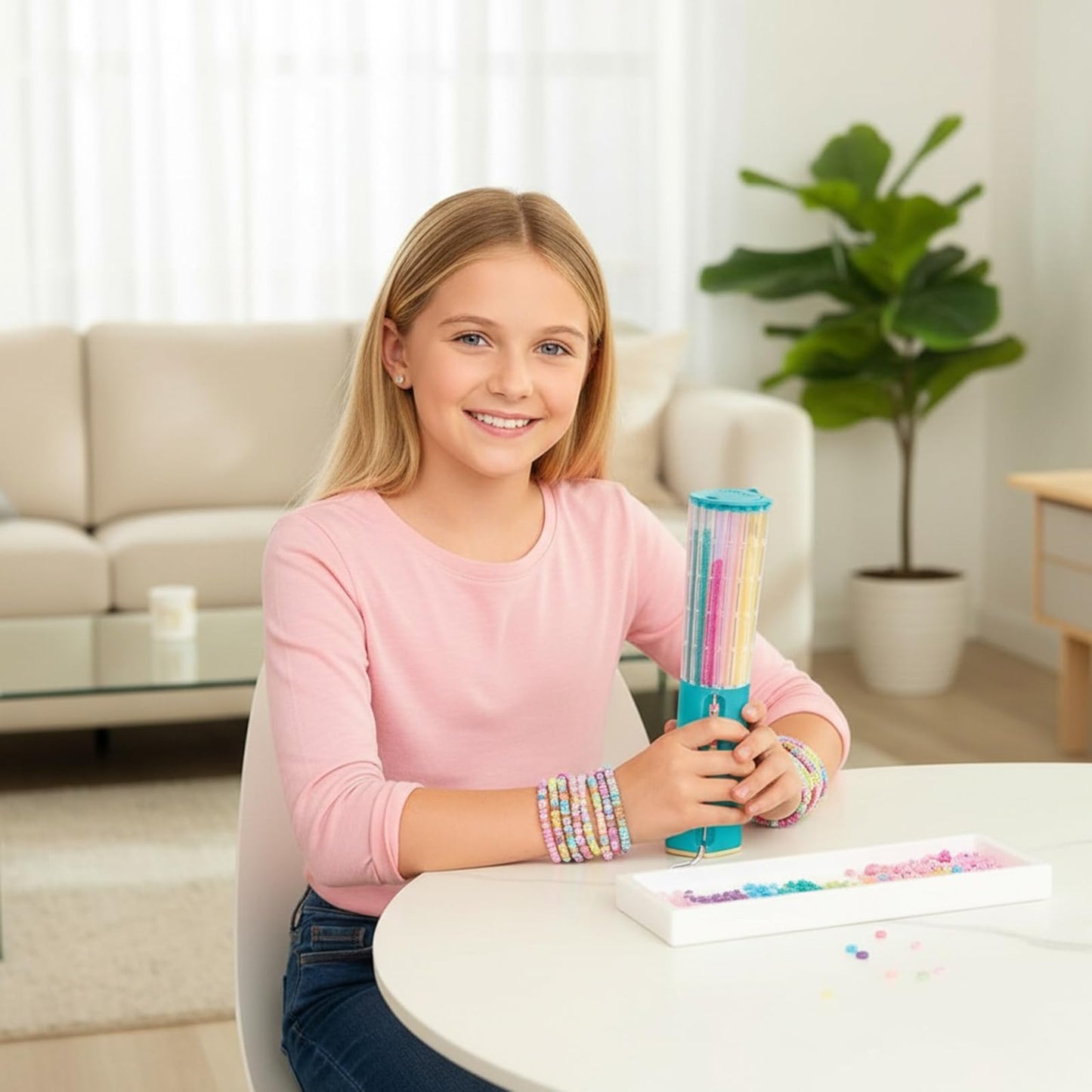 Quick Click Bracelet Maker Kit, Cool Bracelet Making Machine, 2047 Beads Fun DIY Jewelry Craft Kit, Rotating DIY Jewelry Set for 8-12 Girls & Teens, Develop Hands-On & Imagination & Creativity Skills