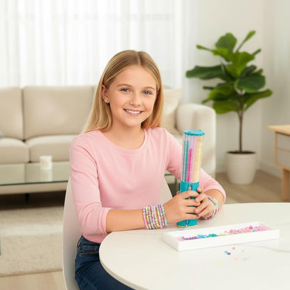 Quick Click Bracelet Maker Kit, Cool Bracelet Making Machine, 2047 Beads Fun DIY Jewelry Craft Kit, Rotating DIY Jewelry Set for 8-12 Girls & Teens, Develop Hands-On & Imagination & Creativity Skills
