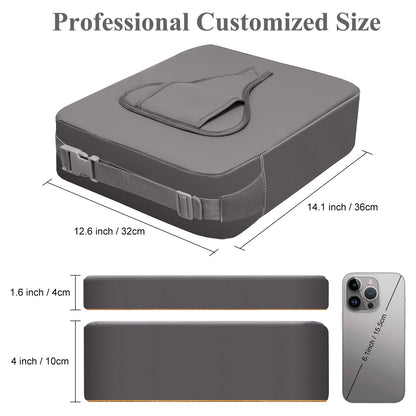 TOTIDYH Toddler Booster Seat for Dining Chair, 10cm PU Washable Toddler Booster Cushion for Dining Chair with Backrest and Adjustable Straps, Non-Slip Kids Travel Booster Seat for Dining Table (Grey)