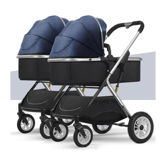 EYPKPL Lightweight Double Stroller Foldable Double Pushchair with Adjustable Canopy Baby Carriage Removable Prams Tandem Strollers