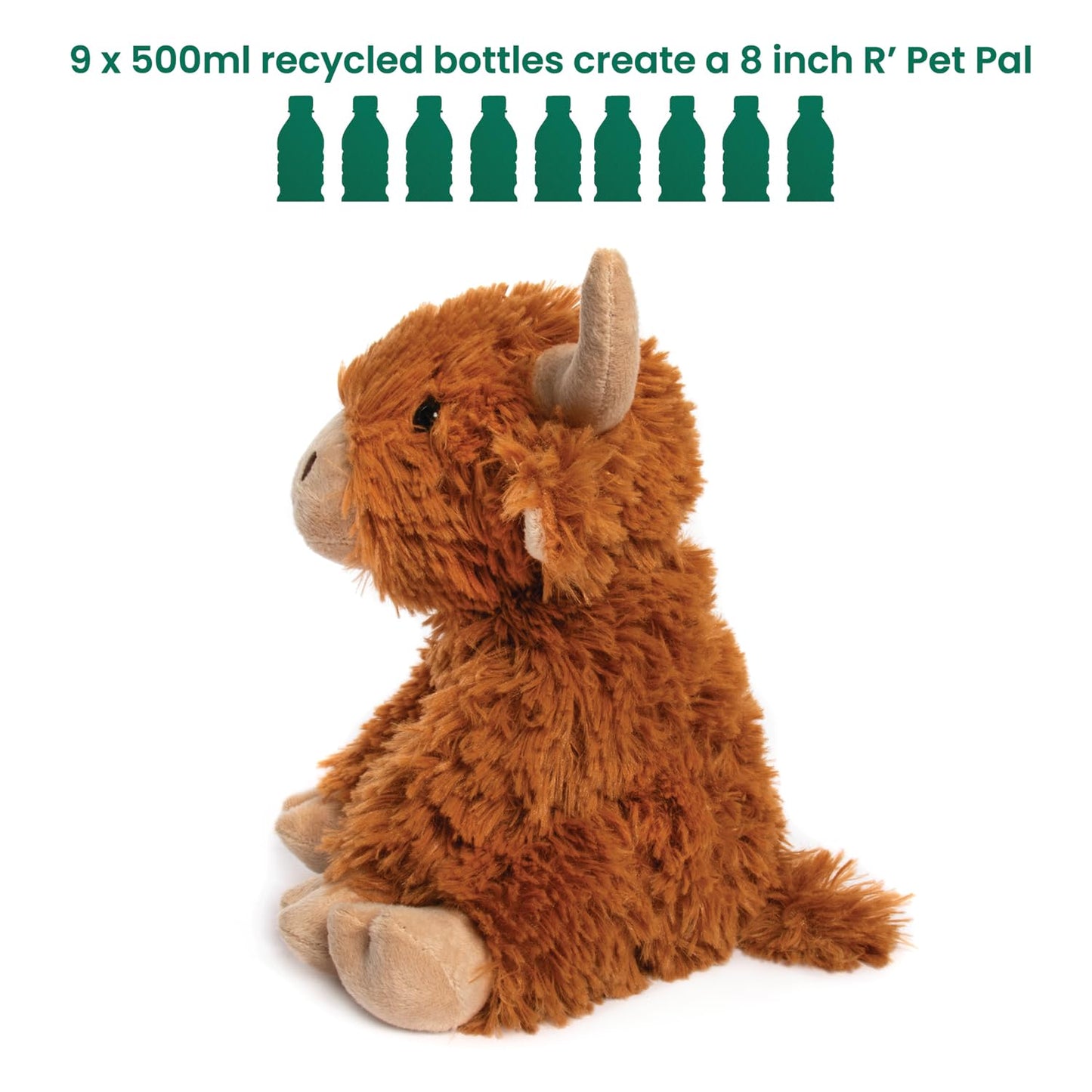 L & P Home & Gifts Lesser & Pavey Rpet Pals Hughie Sitting Cow Teddy For Kids | Made Up of Recycled Bottles | Stuffed Animal Soft Toys | Ideal For Birthday or Baby Gift