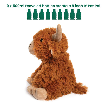 L & P Home & Gifts Lesser & Pavey Rpet Pals Hughie Sitting Cow Teddy For Kids | Made Up of Recycled Bottles | Stuffed Animal Soft Toys | Ideal For Birthday or Baby Gift