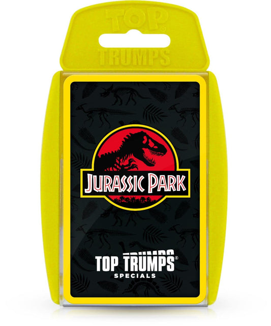Top Trumps Jurassic Park Specials Card Game, visit Isla Nublar and play with Dr Malcolm, Donald Gennaro, Eric Kirby and Alan Grant, gift for ages 6 plus