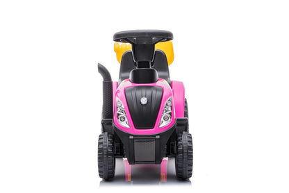 NINODOVAE Ride On Tractor, NEW HOLLAND Licensed car toy, Toddler Sliding Walker with Steering Wheel, horn music&lights for 12-36 months (Pink)