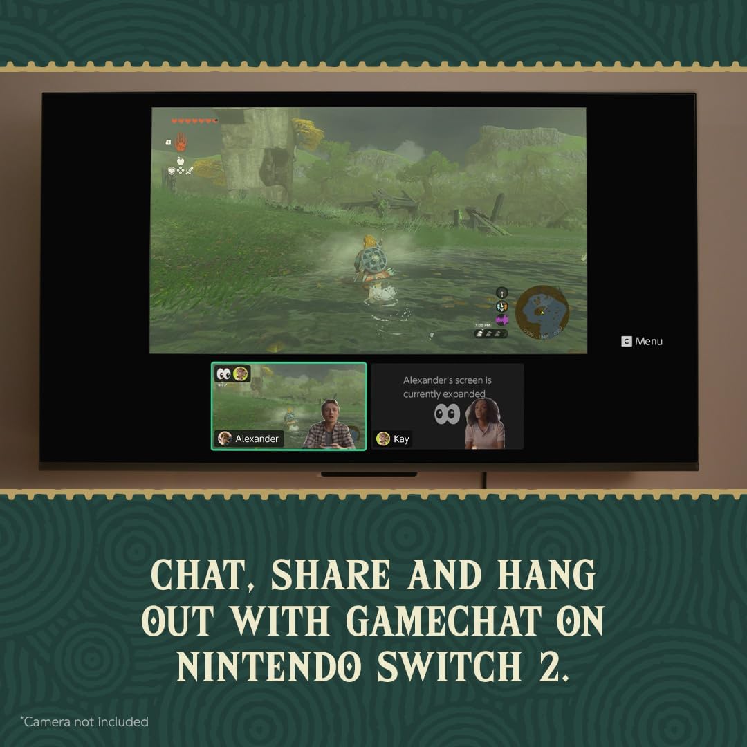 Nintendo Switch game cartridge for The Legend of Zelda: Tears of the Kingdom, featuring artwork of Link and Hyrule scenery.