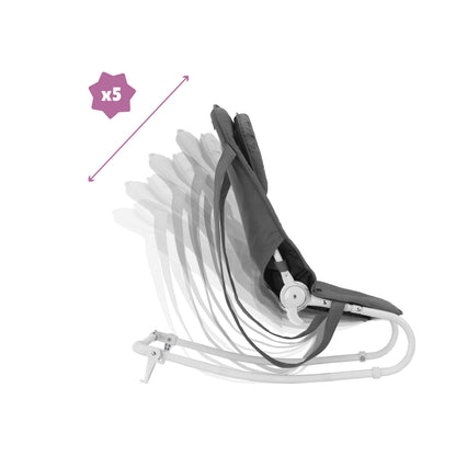 Badabulle Easy Baby Bouncer chair with soft fabric seat and safety harness, designed for comfortable baby rocking and sitting.