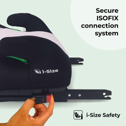 My Babiie MBCSB20 Child Booster Seat - ISOFIX, R129 i-Size 125-150cm (Group 3, 6 to 12 Years Approx.) Portable Kids Car Seat, Comfortable, Compact, Lightweight, Ideal for Travel - Pink