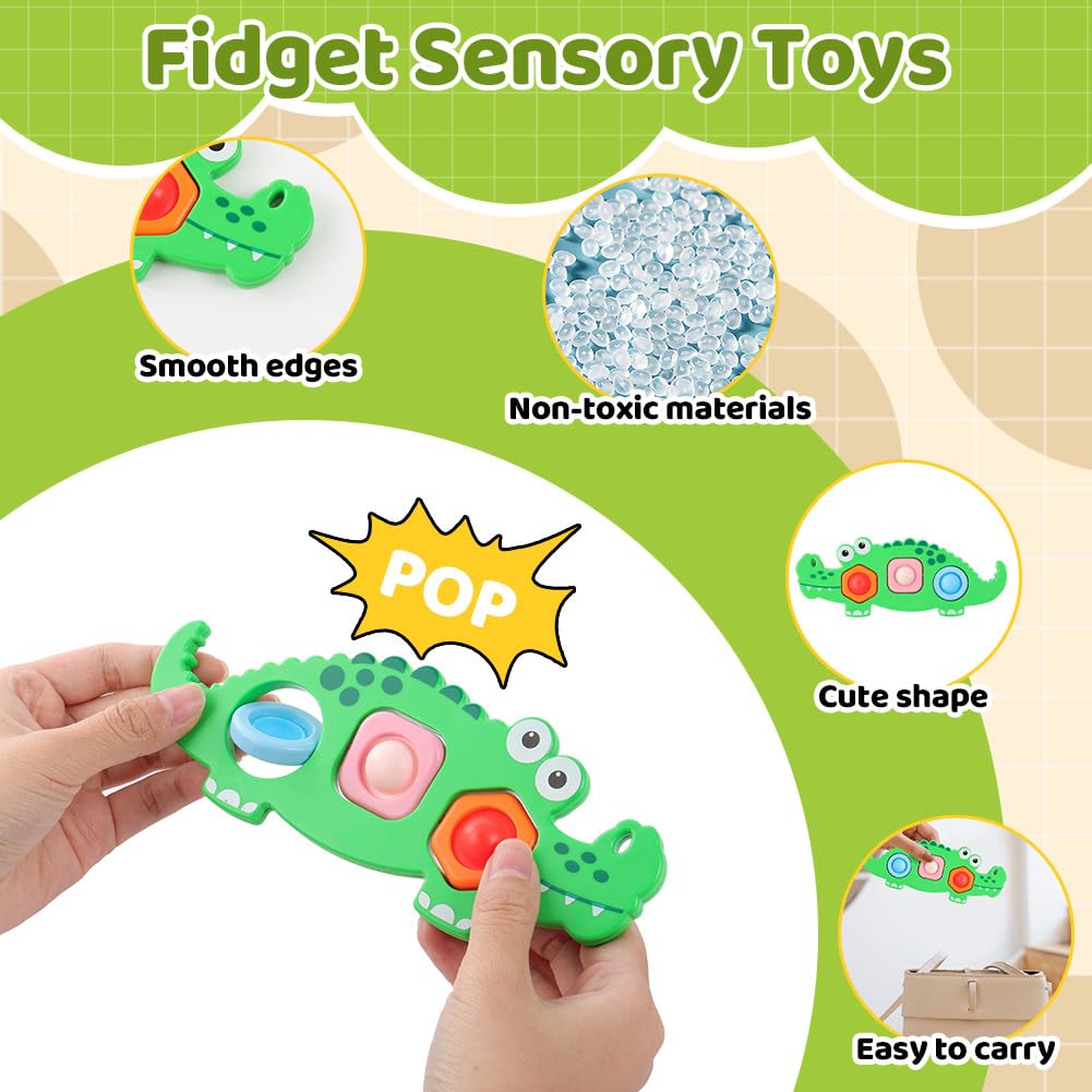 AYESY fidget popper sensory toy featuring airplane design, suitable for toddlers 12+ months, stress relief, and autism therapy.