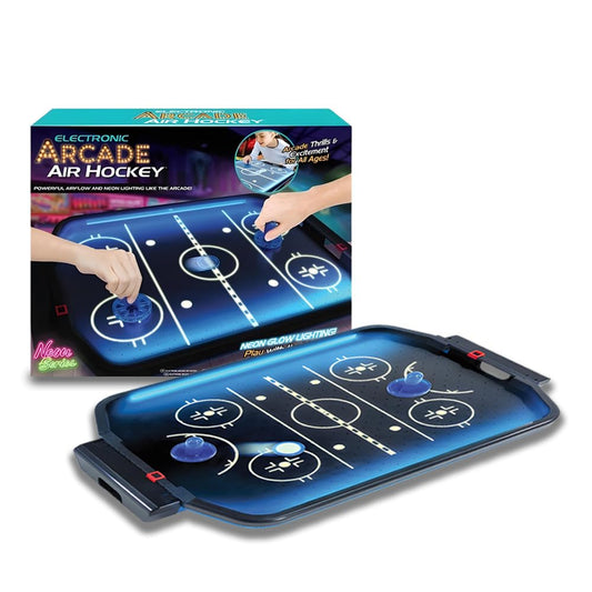 BONAFIDE Electronic Arcade Air Hockey, LED Championship Tabletop Set with 2 Puck, 2x Pushers or 1x Base unit