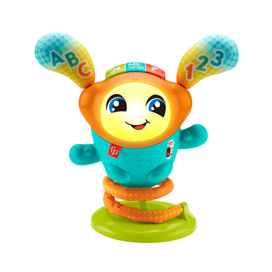 Fisher-Price DJ Bouncin’ Beats baby musical learning toy featuring colorful buttons and playful design for early music fun.