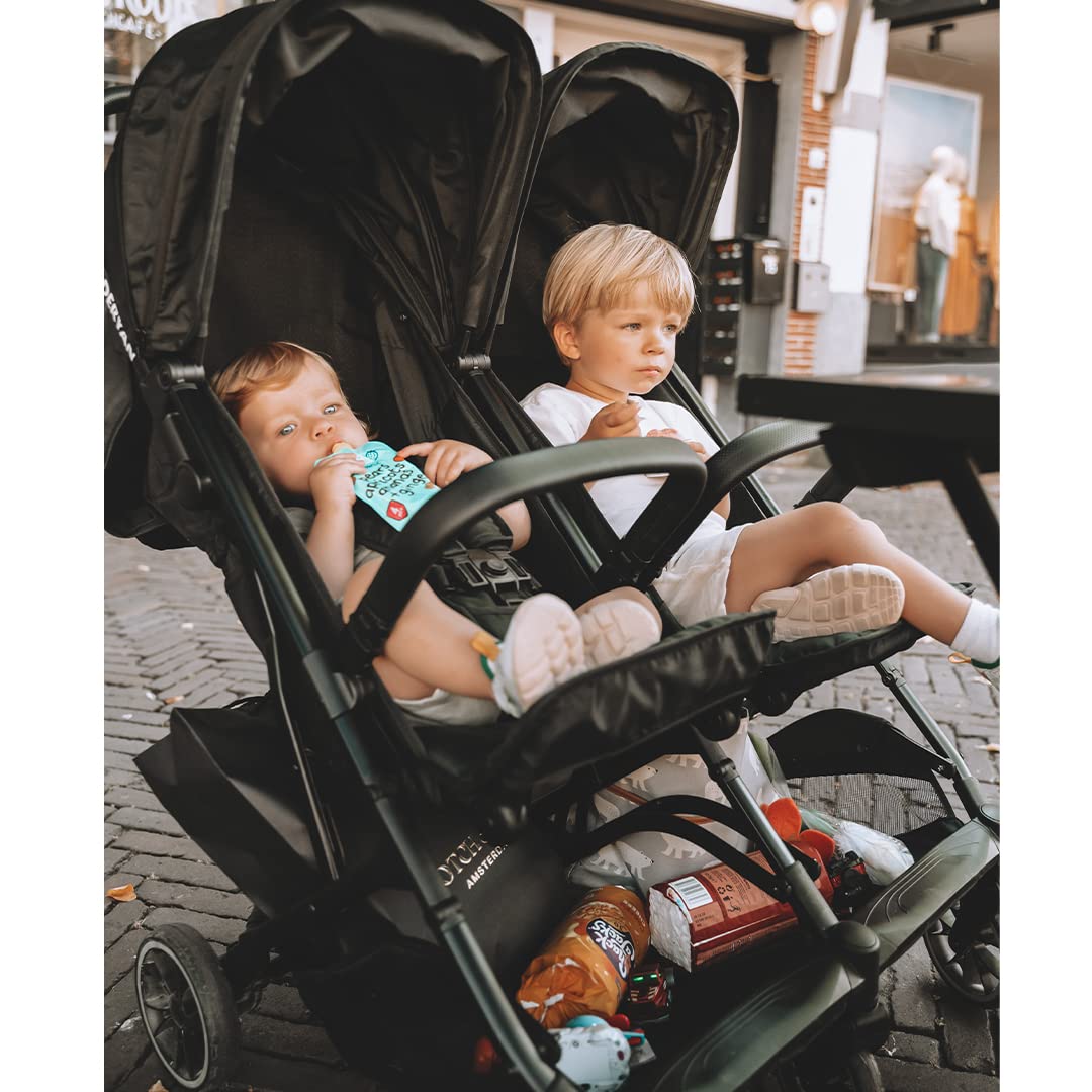 Deryan Rolo X2 pushchair in black, 2-in-1 pram and buggy for babies to 4 years, foldable and compact with 44 kg load capacity