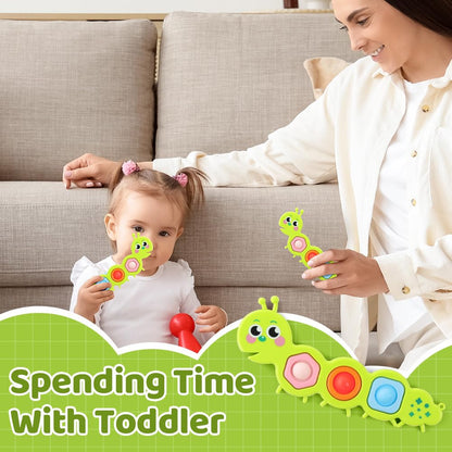 AYESY Fidget Popper Sensory Toys, Pop Fidget Toys for Toddlers 12+ Month, Baby Montessori Toys for Stress Relief, Airplane Travel Activities, Autism Gift for Boys Girls