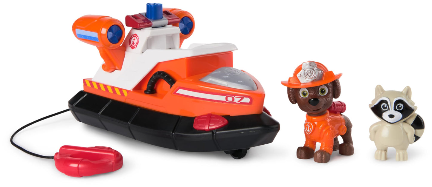 Paw Patrol Fire Rescue: Zuma Rescue Fire Boat with Action Figure, Launching Lifesaver, Raccoon and Toy Boat, Kids Toys for Boys and Girls Ages 3 and Up