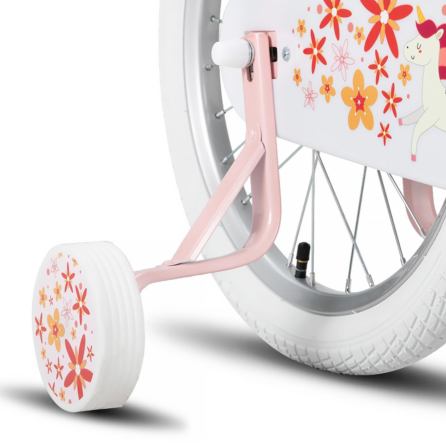 STITCH Unicorn 14 Inch Girls Bike for 3-5 Years Old Kids, 14 Inch Girls Bike with Basket& Doll Seat,Pink