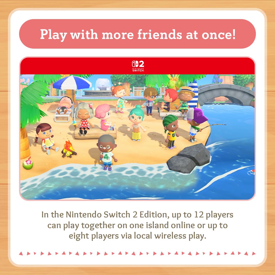 Nintendo Animal Crossing: New Horizons for Nintendo Switch 2 Edition game cartridge in a close-up view.