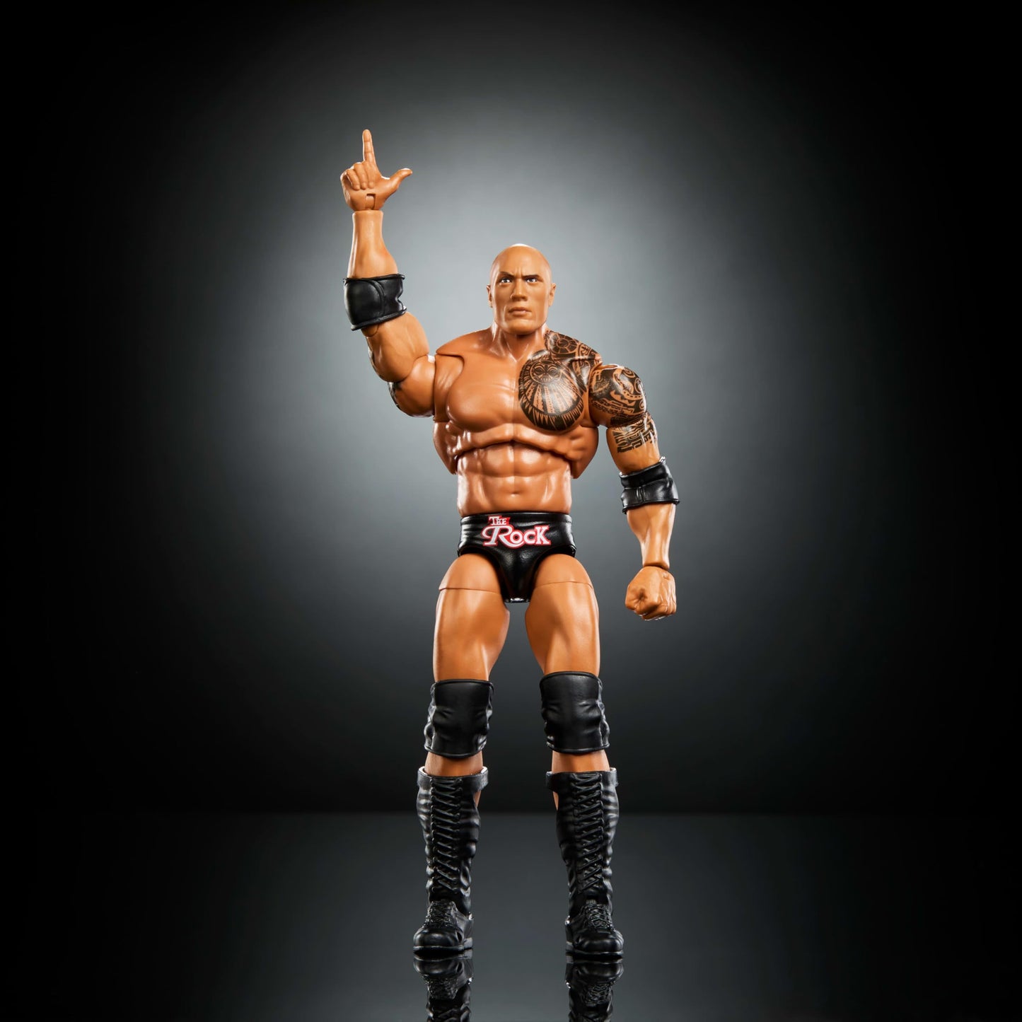 Mattel WWE Ultimate Edition Action Figure & Accessories Set, The Rock Final Boss 6-inch Collectible with Swappable Heads & Hands, 30 Articulation Points, JKD32