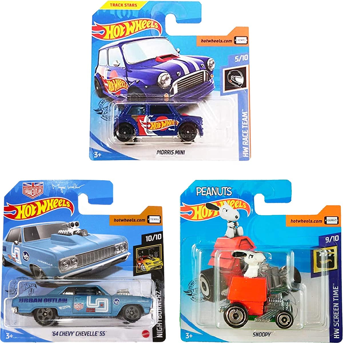 Hot Wheels Pack of 3 Vehicles, Toy Cars Diecast 1:64 (Assorted Models), Gift for Collectors and Children