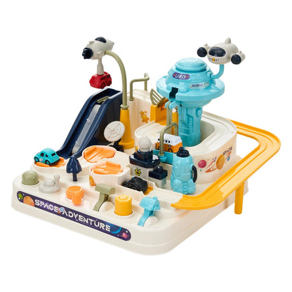 Qivange Kids Race Track Toys for Ages 3-8 Car Adventure Race Track with 4 Vehicles Battery-Free, Learning & Intelligence Educational Interactive Toy Toddler Gifts for Boys Girls