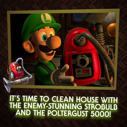 Nintendo Luigi's Mansion 2 HD game cartridge with cover art showing Luigi and ghostly mansion scene.