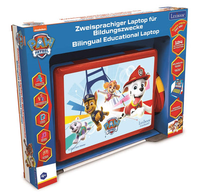 LEXIBOOK, Paw Patrol, Educational and Bilingual Laptop German/English, Toy for Child Kid (Boys & Girls), 124 Activities, Learn Play Games and Music, Red/Blue, JC598PAZi3