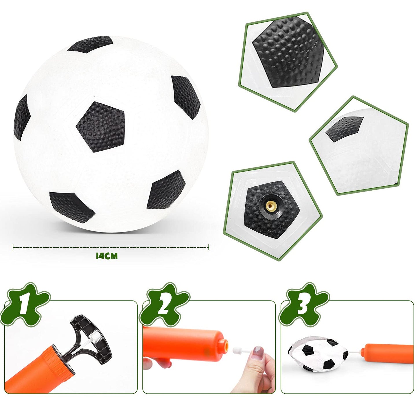 Dreamon set of 2 kids football goal post nets with balls and pump, ideal for indoor and outdoor soccer training and play.